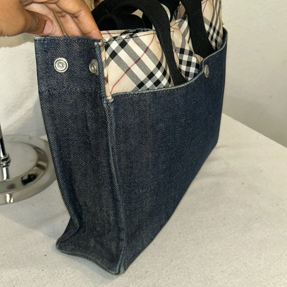 BURBERRY Denim Exterior Tote Bag